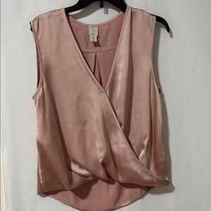 Joie Blush Pink Sleeveless Wrap Blouse